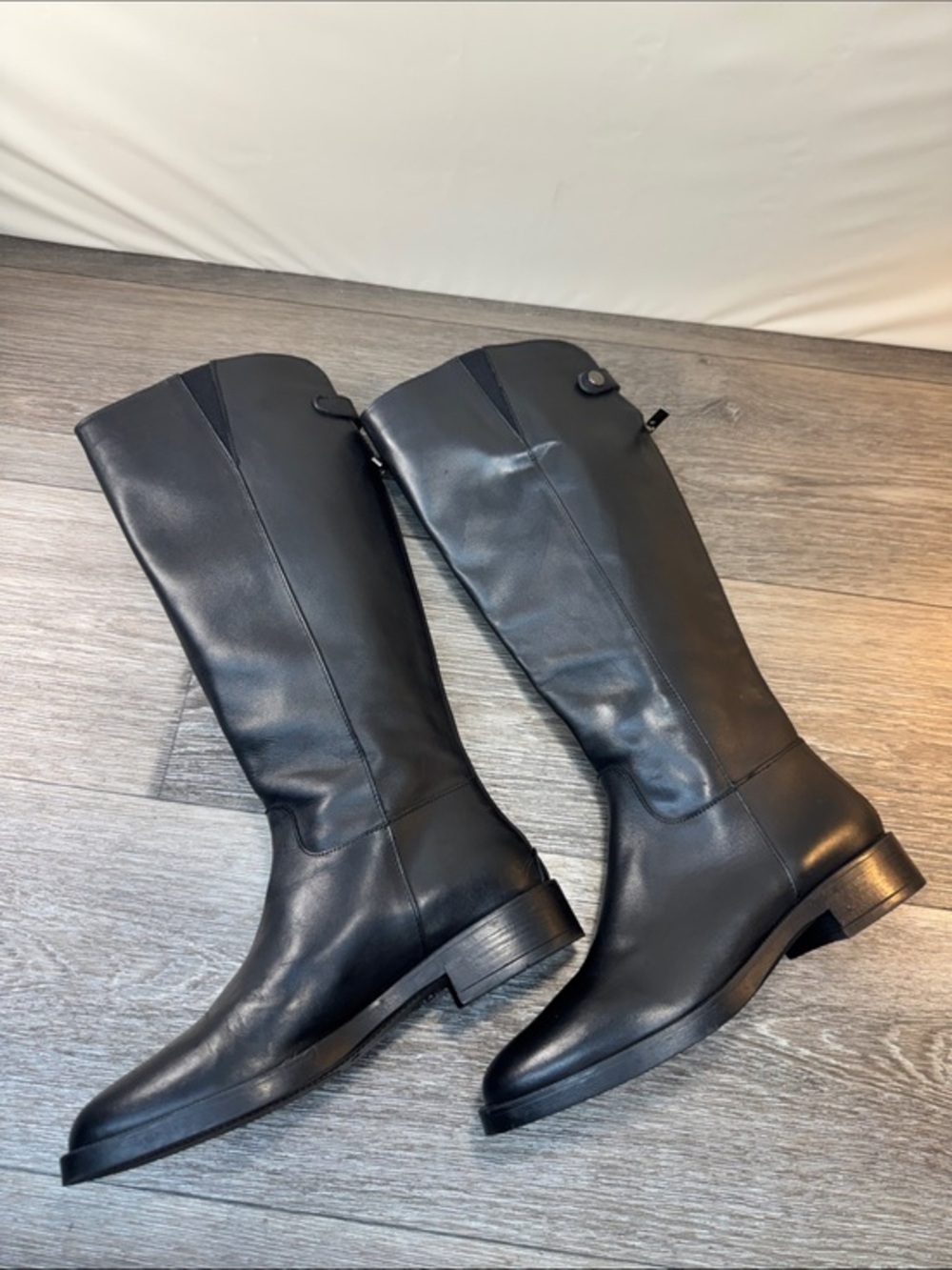 Emanuele Crasto Over-the-Knee Black Leather Boots Italy leather woman’s SZ 39